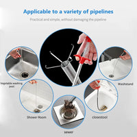 60cm Spring Pipe Dredging Tools, Drain Snake, Drain Cleaner Sticks Clog Remover Cleaning Household for Kitchen Bending Sink Tool