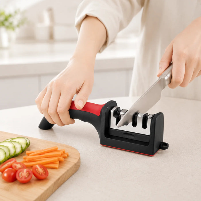4-Segment Knife Sharpener Knife Sharpeners for Kitchen Knives Stainless Steel Three-Purpose Sharpening Stone for Kitchen Tools