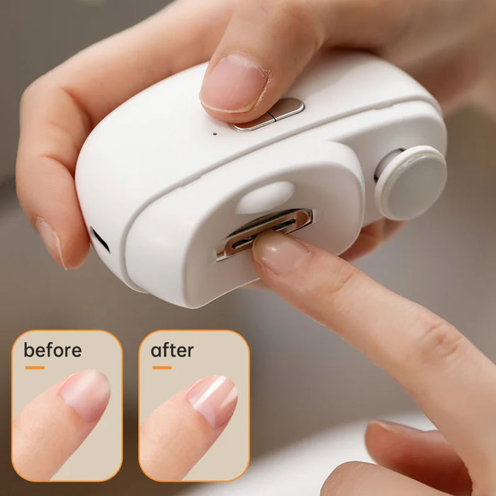 HOMEFISH Electric Nail Clipper 2 in 1 Grinding Polishing Multifunctional Portable Automatic Manicure Grinder